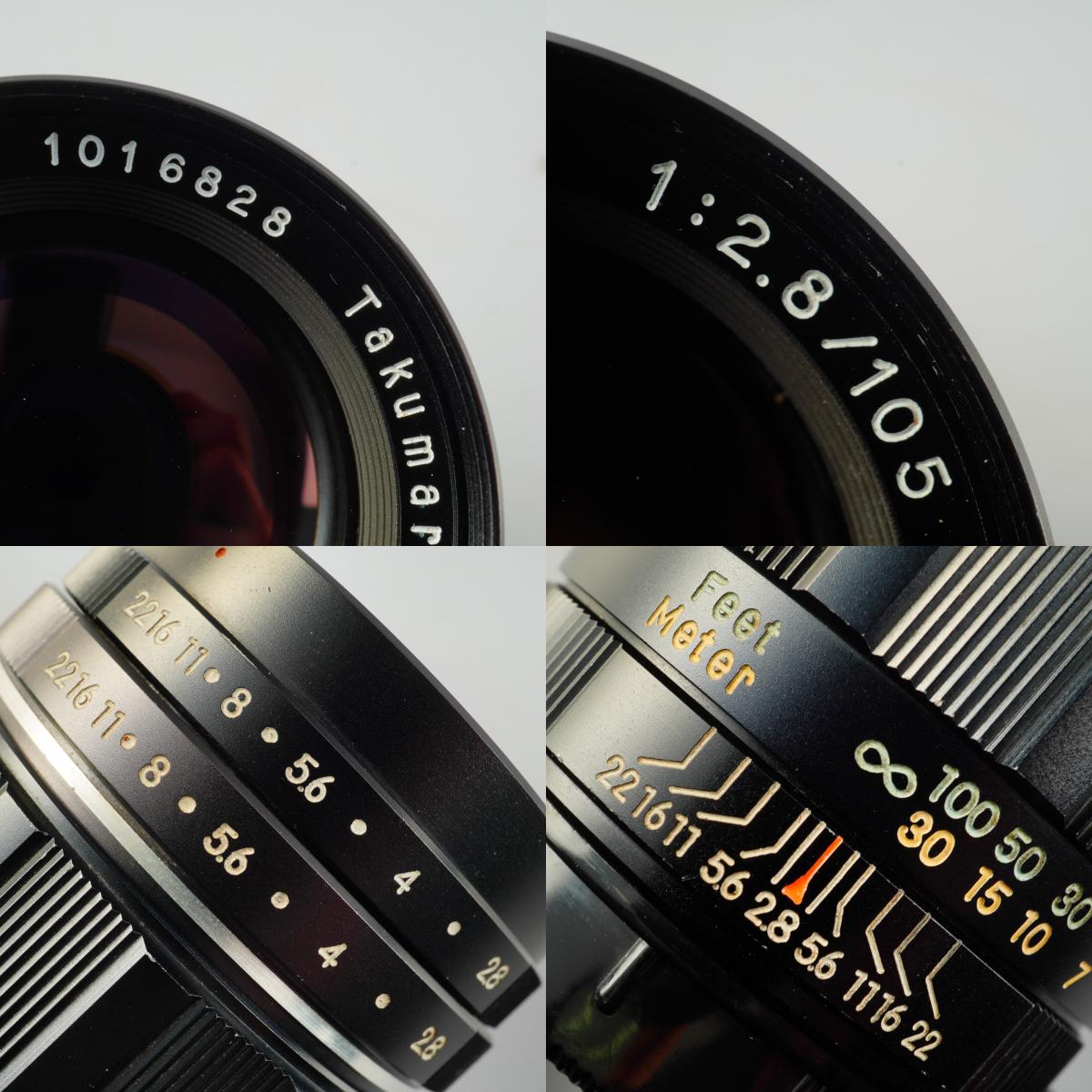 【Serviced】 PENTAX Takumar 105mm F/2.8 Preset (M42用) 単焦点レンズ