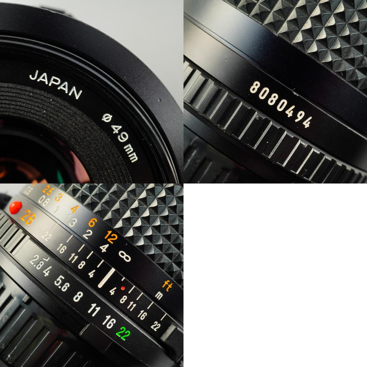 【Serviced】 MINOLTA New MD 28mm F/2.8 単焦点レンズ