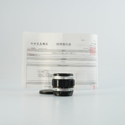 【Serviced】 OLYMPUS G.ZUIKO AUTO-S 40mm F/1.4 for PEN FT / FV / F 単焦点レンズ