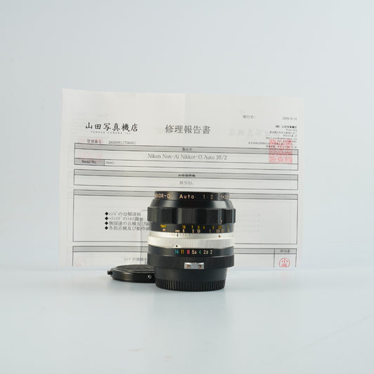 【Serviced】 Nikon 非Ai Nikkor-O Auto 35mm F/2 単焦点レンズ