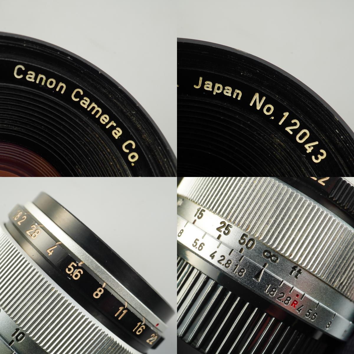 【Serviced】 Canon 35mm F/1.8 For L39 単焦点レンズ