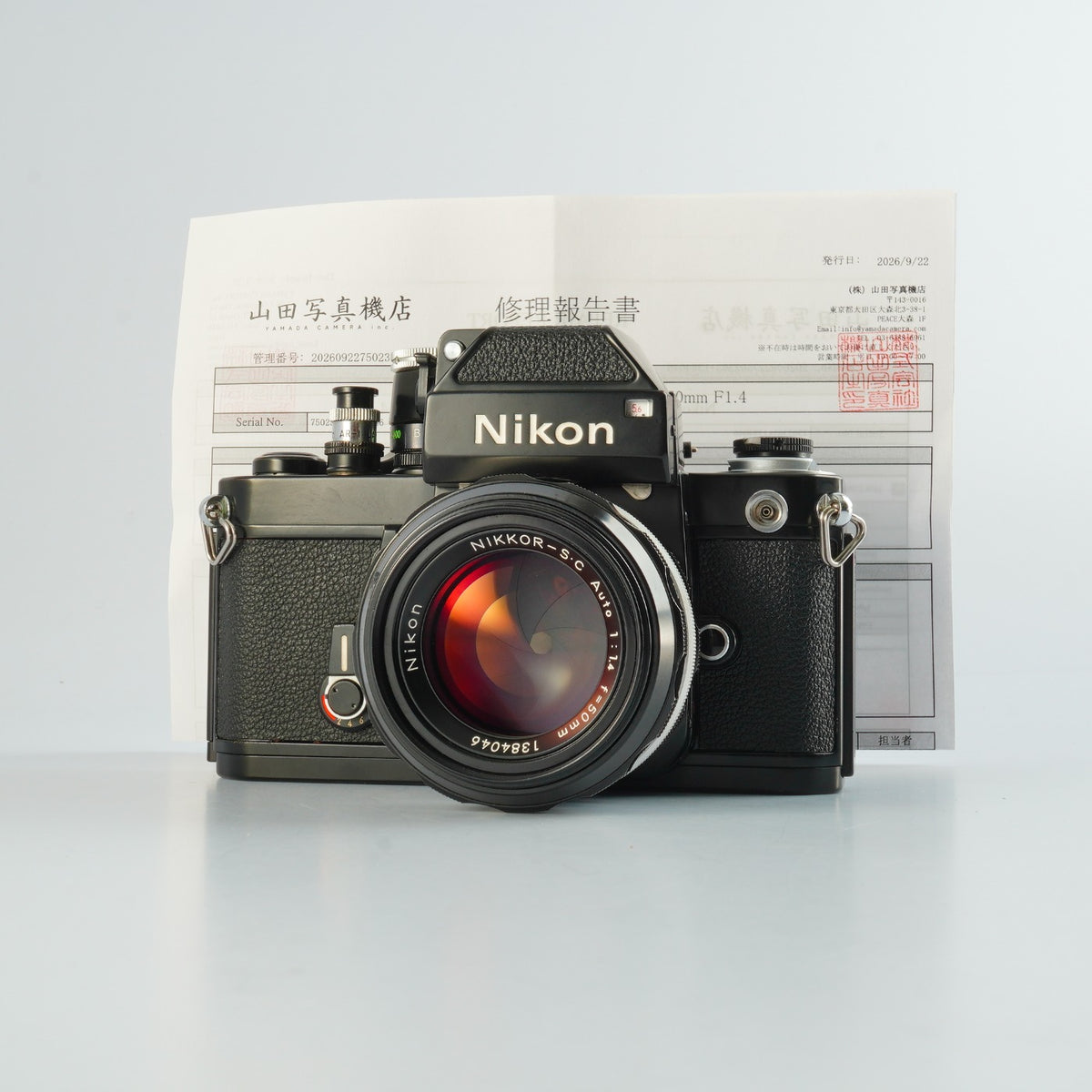 【Overhauled】 Nikon F2 Photomic DP-1 Black + 非Ai NIKKOR-S.C 50mm F/1.4 MF フィルム一眼レフカメラ